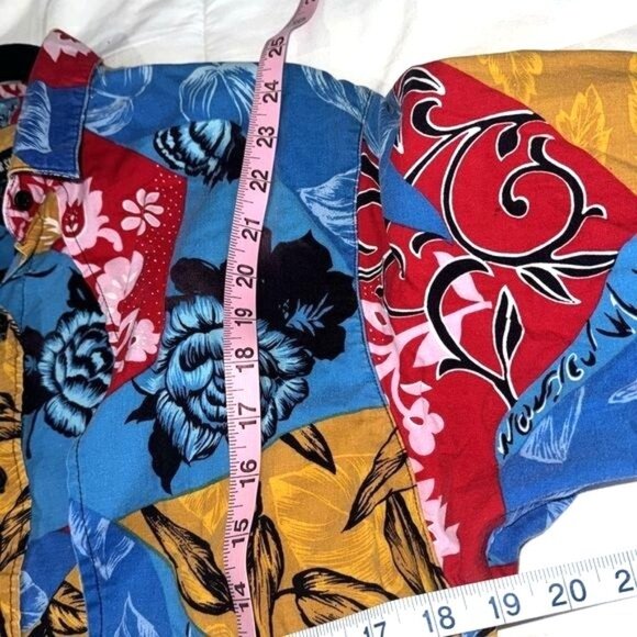 Vintage Frontier Series Floral Patchwork Long-Sleeve Shirt Button-Down Size M - Picture 9 of 9